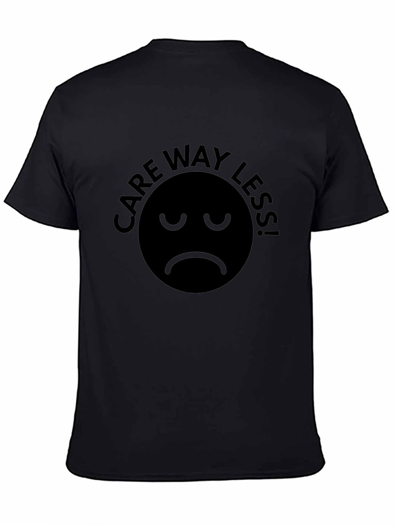 Camiseta Negra Care Way Less! - Actitud Relajada