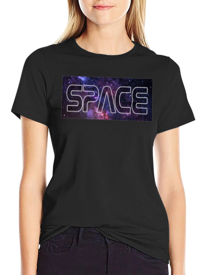 Camiseta Negra Espacio Estilo Galaxia
