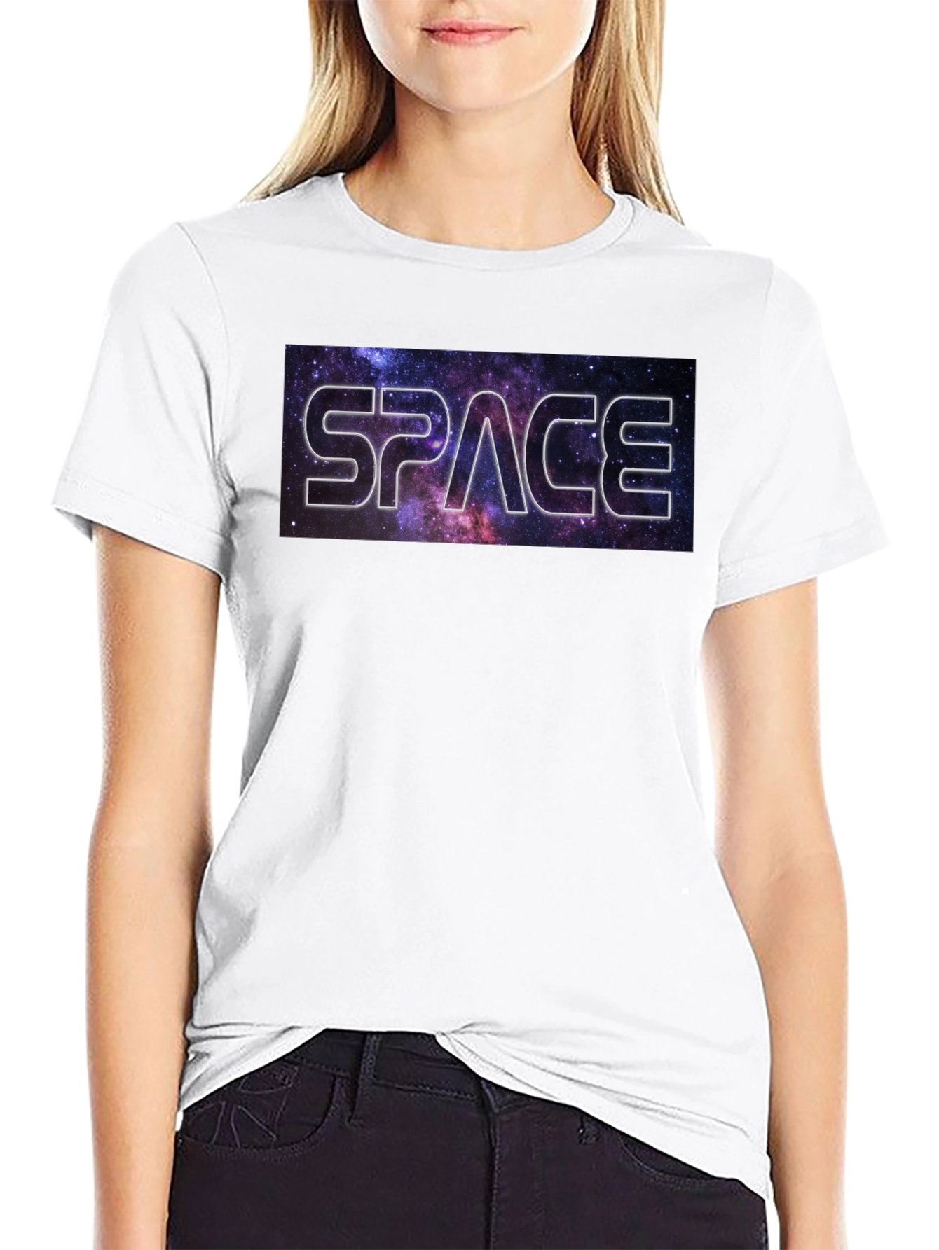 Camiseta Negra Espacio Estilo Galaxia