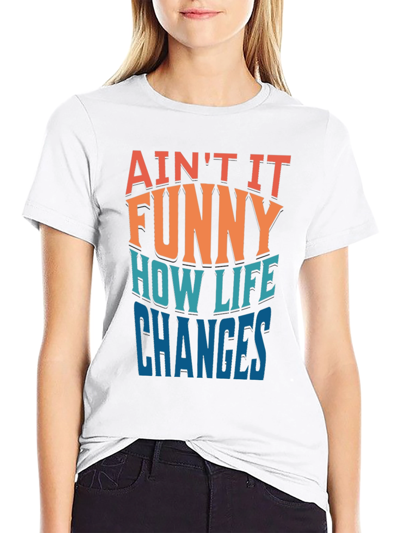 Camiseta Negra con Mensaje Divertido Así Cambia la Vida