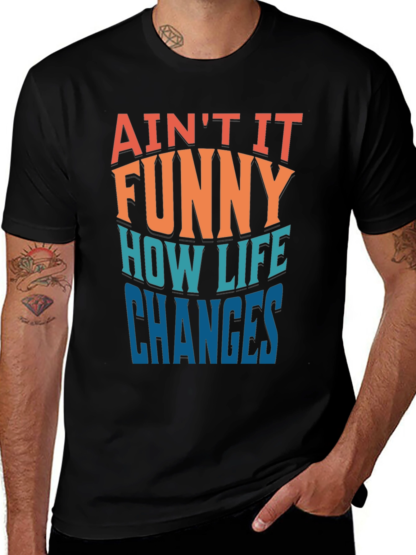 Camiseta Negra con Mensaje Divertido Así Cambia la Vida