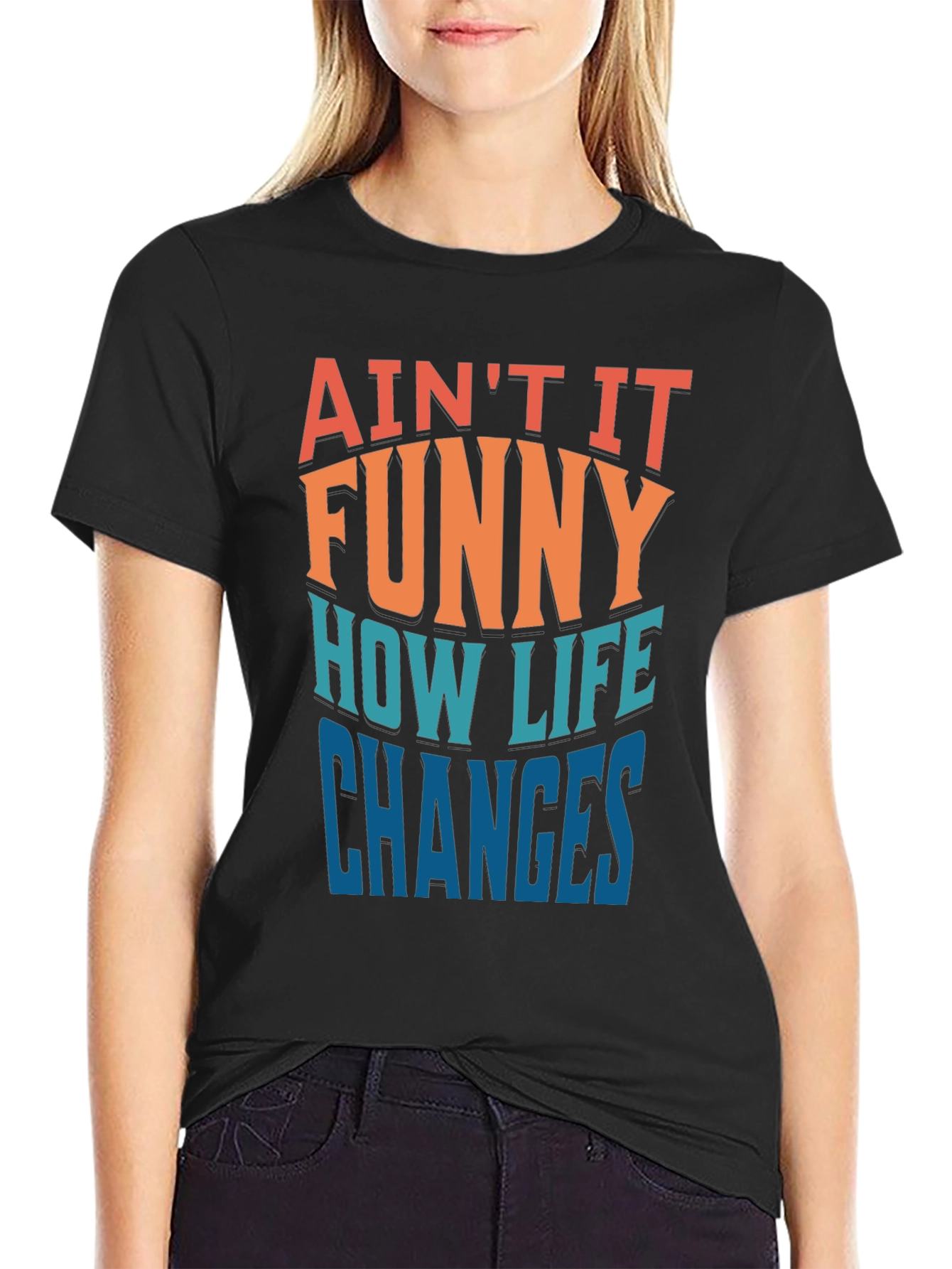 Camiseta Negra con Mensaje Divertido Así Cambia la Vida