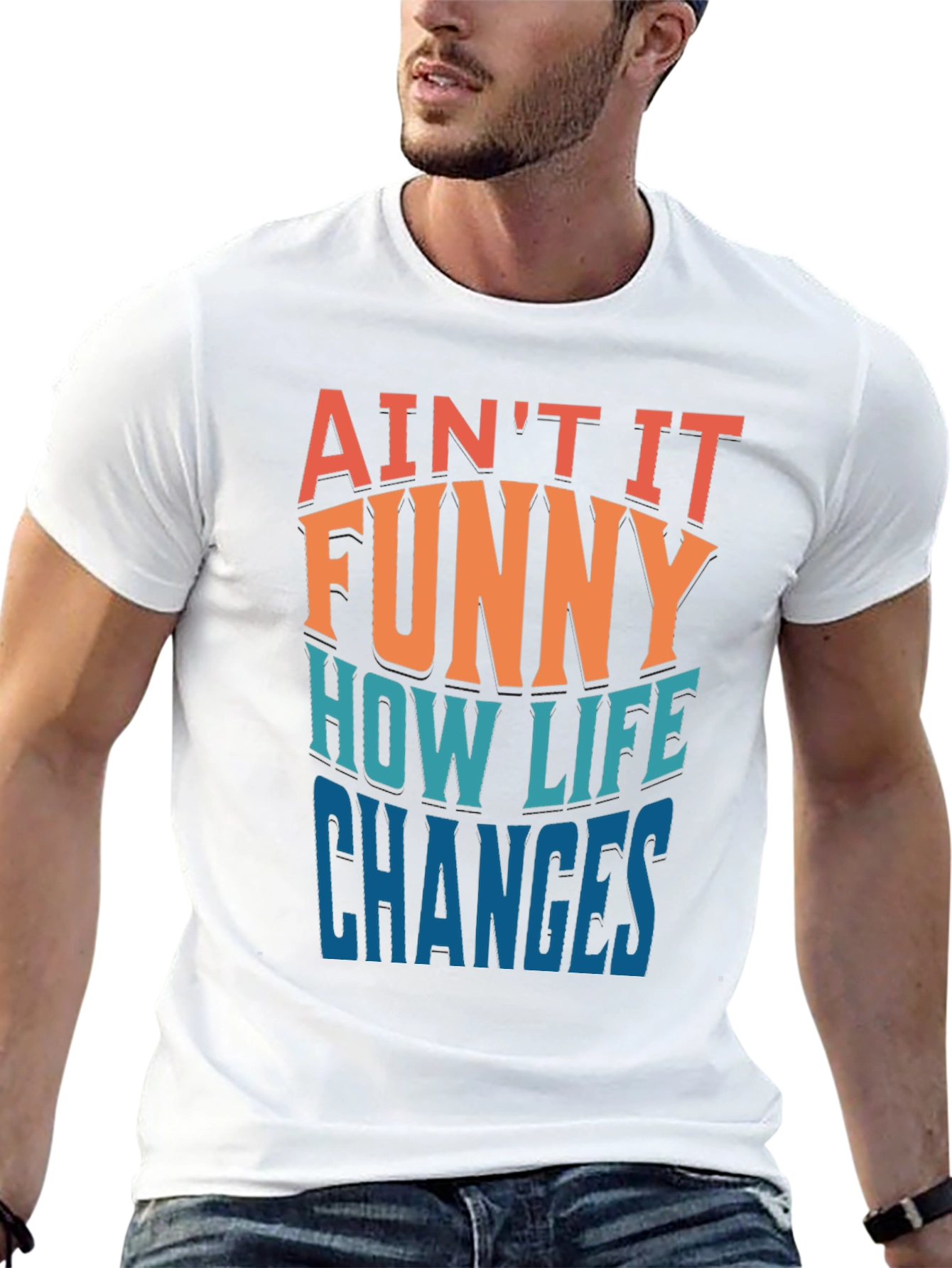 Camiseta Negra con Mensaje Divertido Así Cambia la Vida