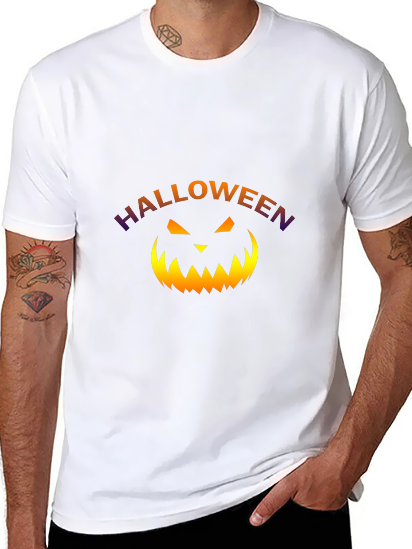Camiseta Halloween con Calabaza para Hombre