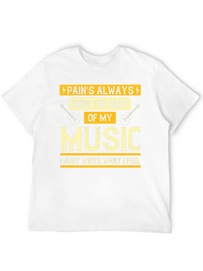 Camiseta Negra con Diseño Musical para Hombre
