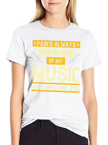 Camiseta Negra con Diseño Musical para Hombre