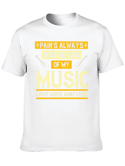 Camiseta Negra con Diseño Musical para Hombre
