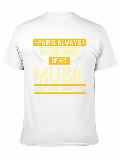 Camiseta Negra con Diseño Musical para Hombre