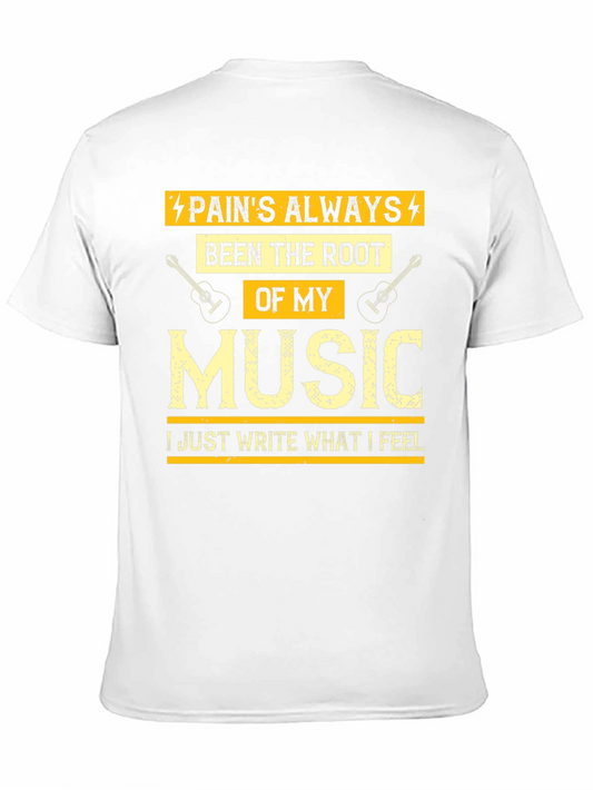 Camiseta Negra con Diseño Musical para Hombre