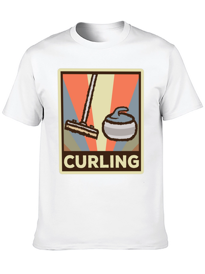 Camiseta Hombre Diseño Retro Curling