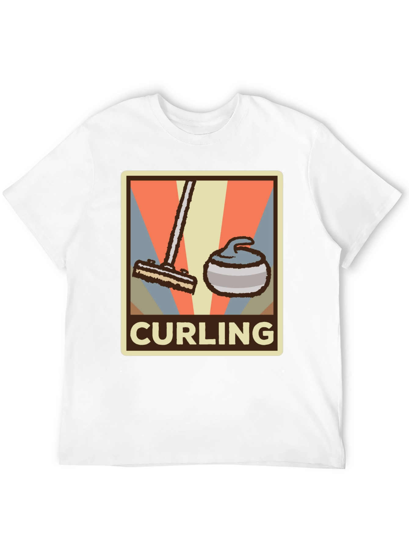 Camiseta Hombre Diseño Retro Curling