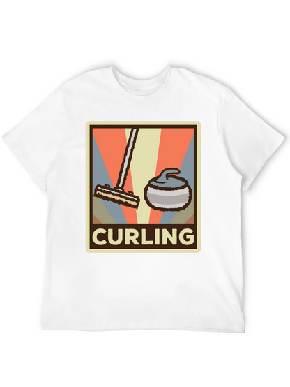 Camiseta Hombre Diseño Retro Curling