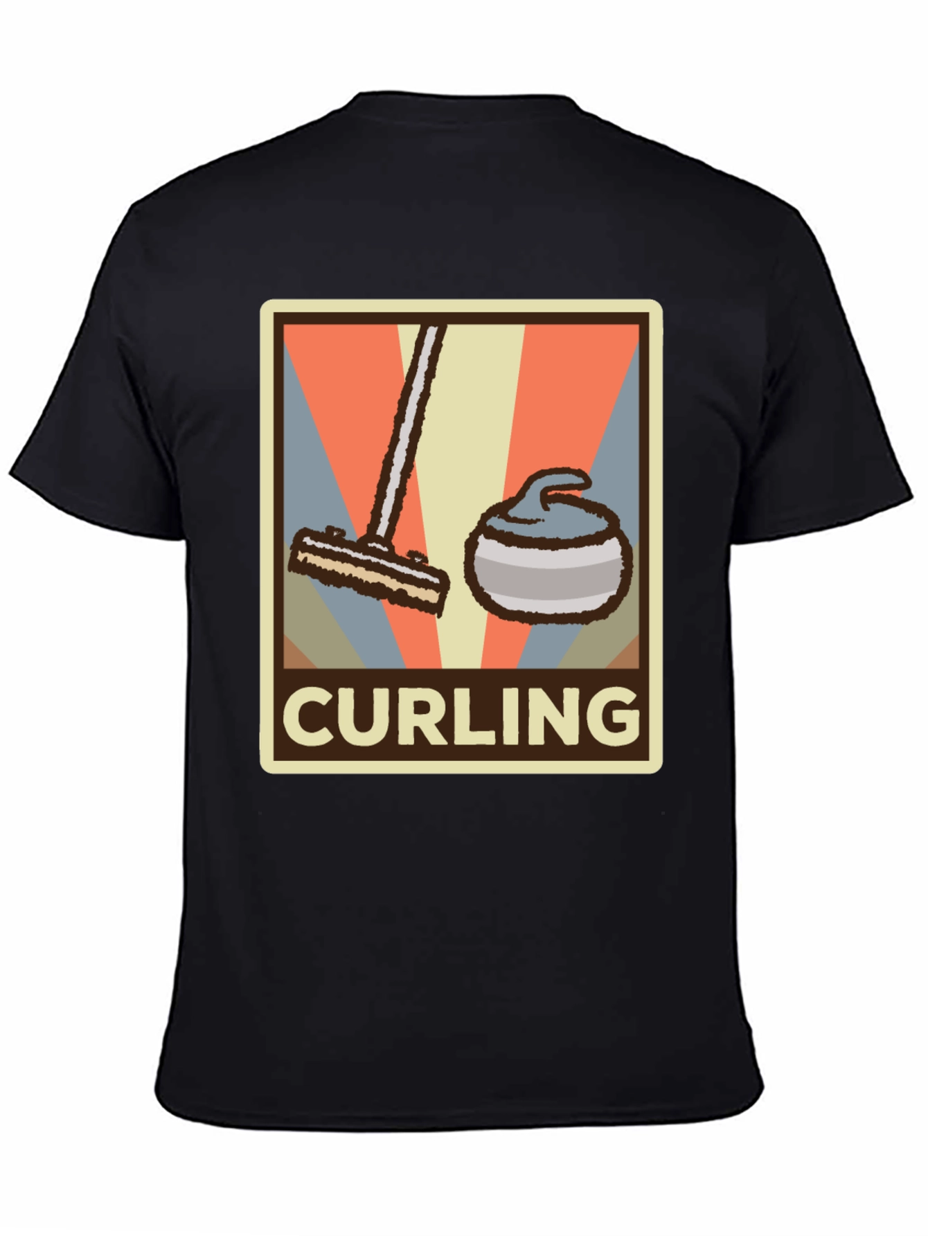 Camiseta Hombre Diseño Retro Curling