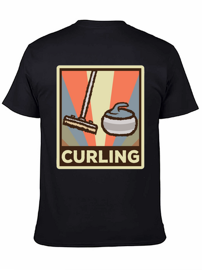 Camiseta Hombre Diseño Retro Curling