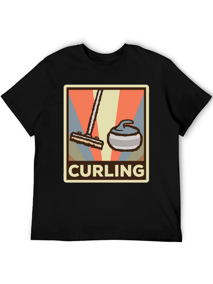 Camiseta Hombre Diseño Retro Curling