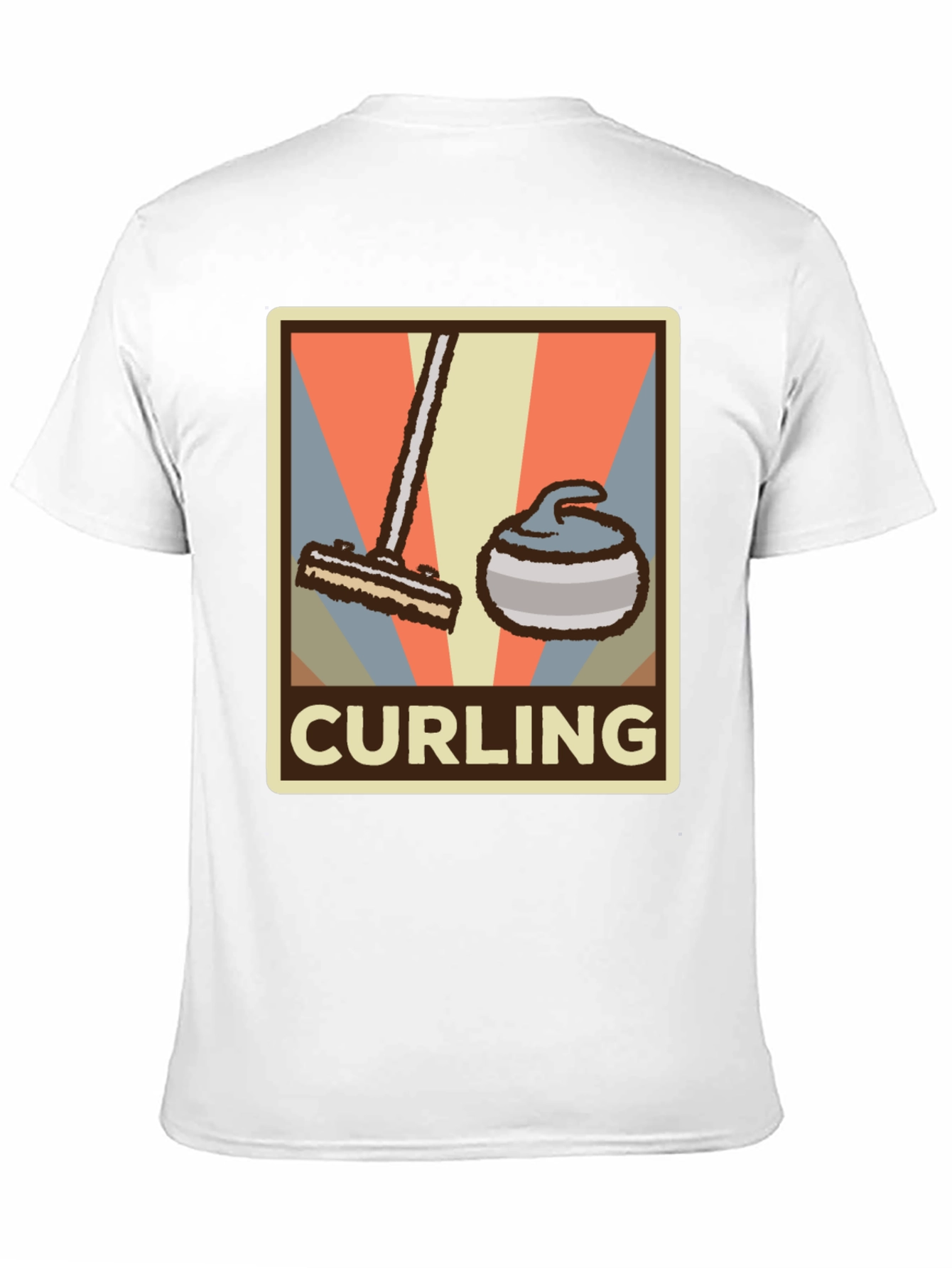 Camiseta Hombre Diseño Retro Curling