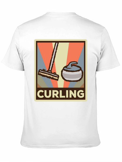 Camiseta Hombre Diseño Retro Curling