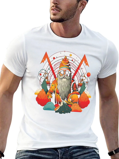 Camiseta Negra con Diseño de Mago Astronómico