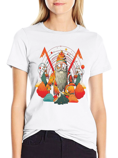 Camiseta Negra con Diseño de Mago Astronómico