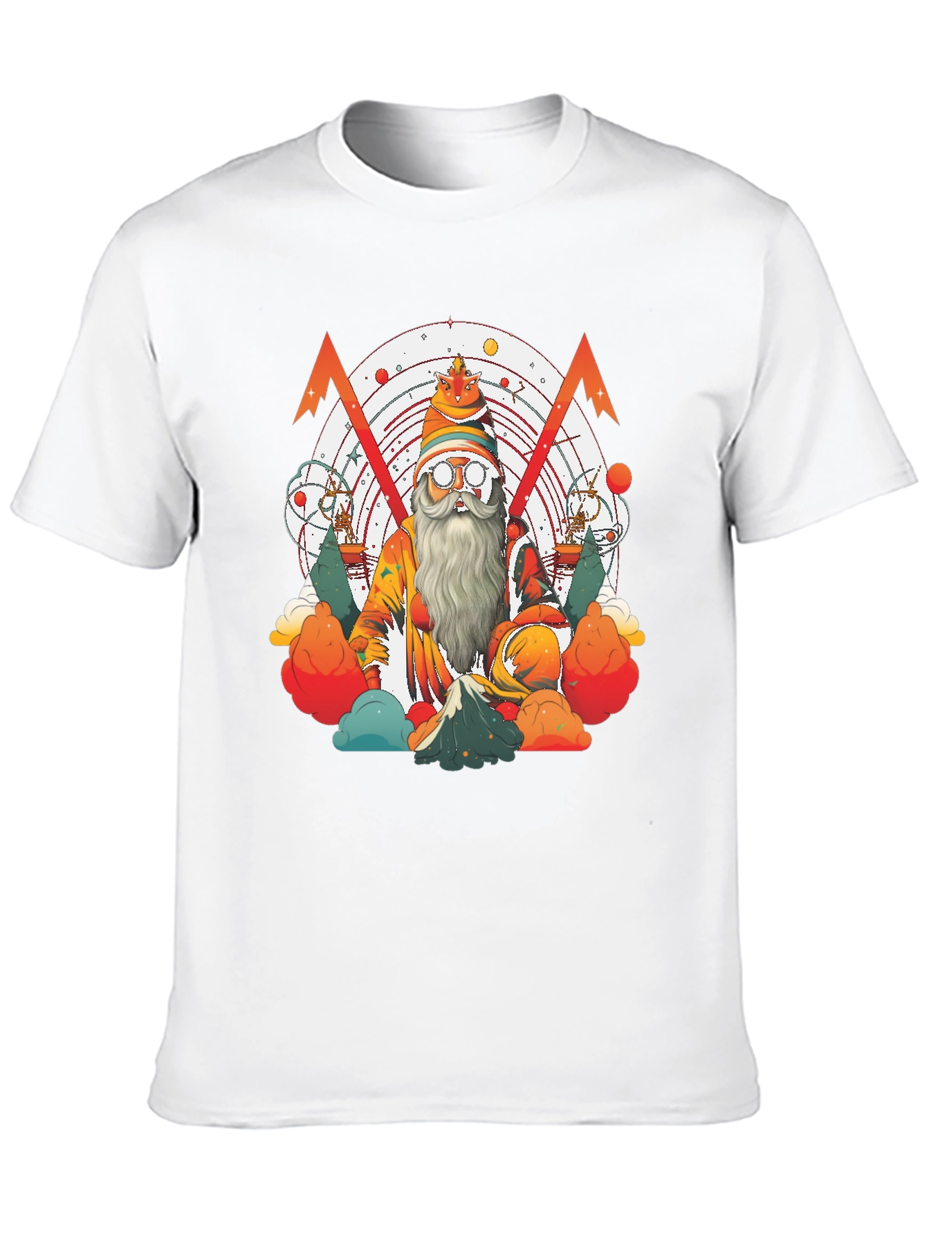 Camiseta Negra con Diseño de Mago Astronómico
