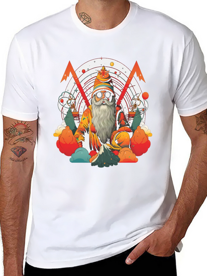 Camiseta Negra con Diseño de Mago Astronómico
