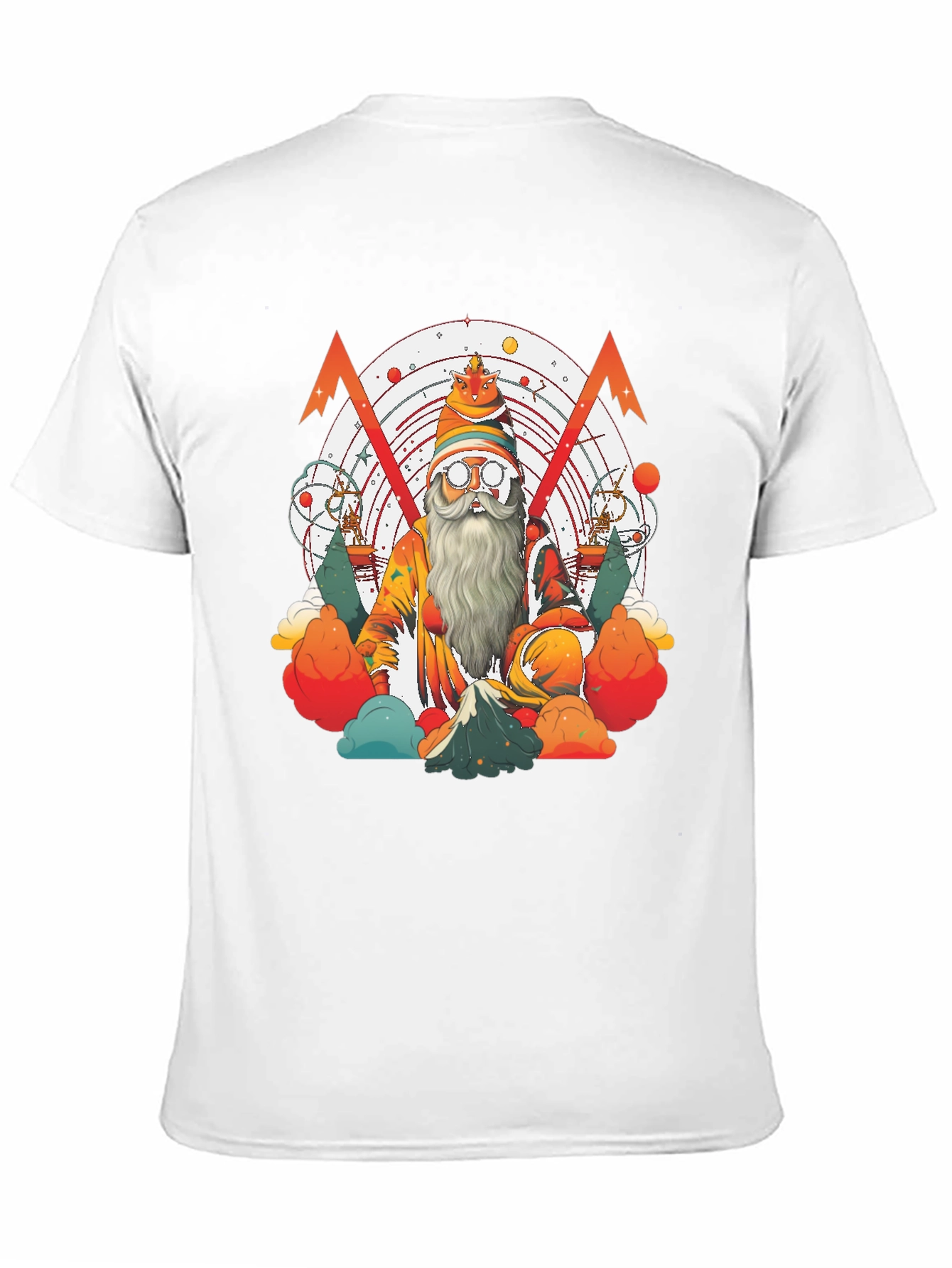 Camiseta Negra con Diseño de Mago Astronómico