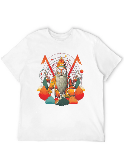 Camiseta Negra con Diseño de Mago Astronómico