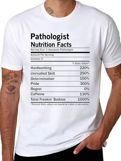Camiseta Patólogo: Datos Nutricionales Divertidos
