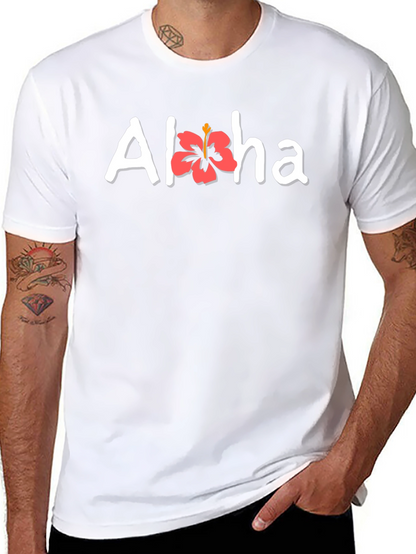 Camiseta Negra Aloha Floral Hombre Casual