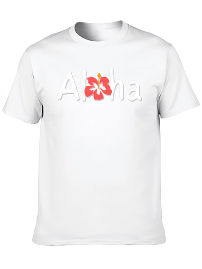 Camiseta Negra Aloha Floral Hombre Casual