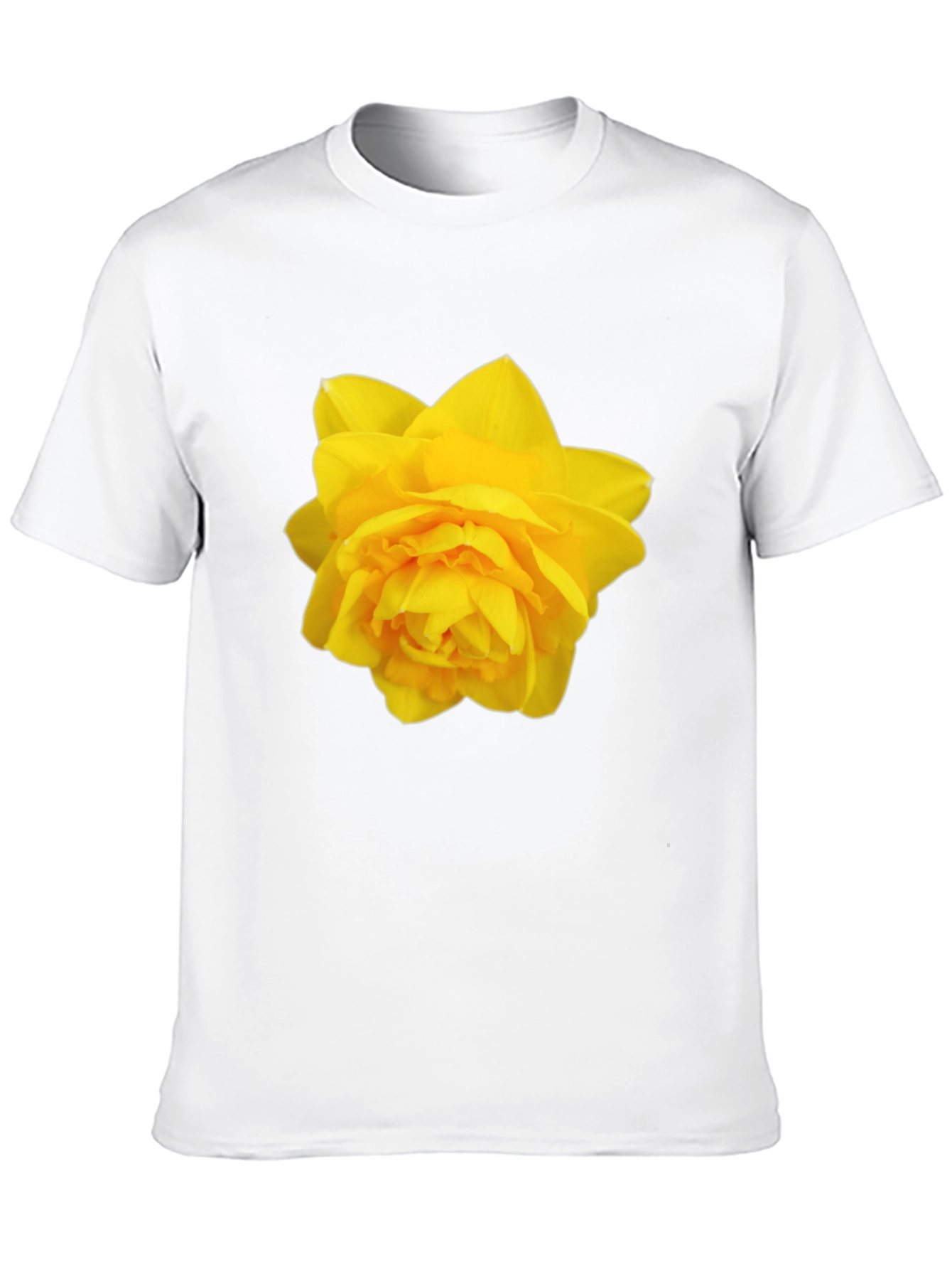 Camiseta Negra con Diseño Floral Amarillo