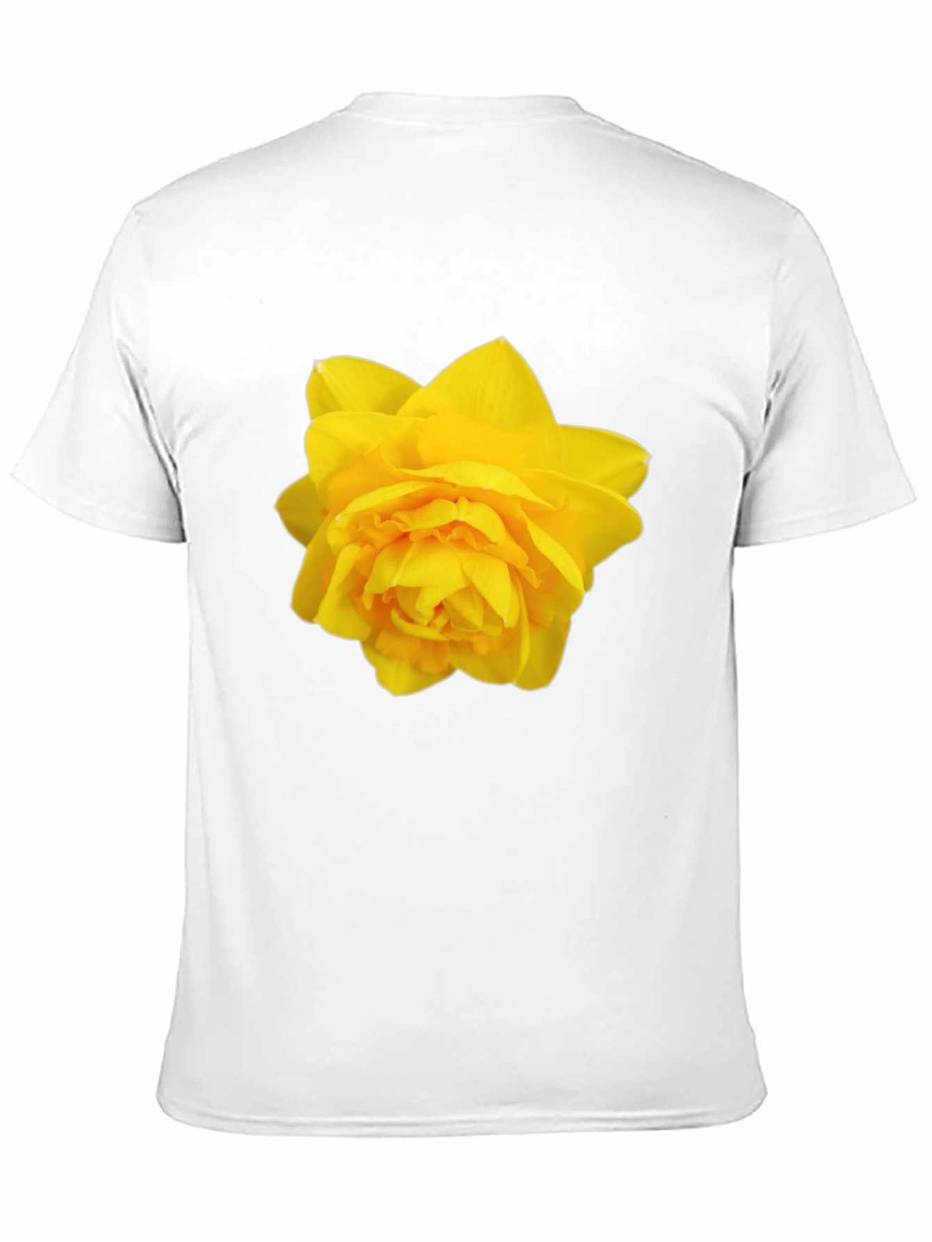 Camiseta Negra con Diseño Floral Amarillo
