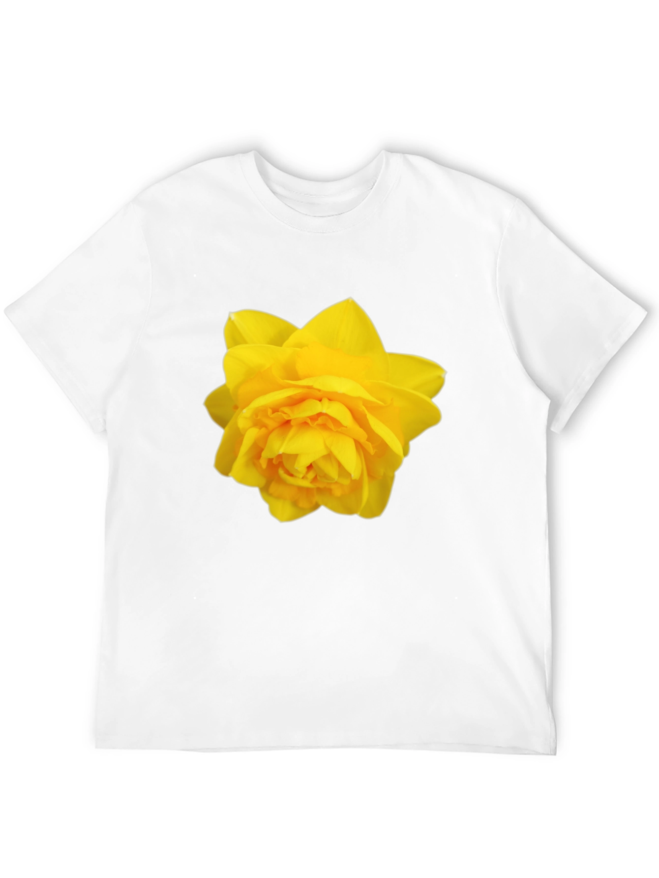 Camiseta Negra con Diseño Floral Amarillo