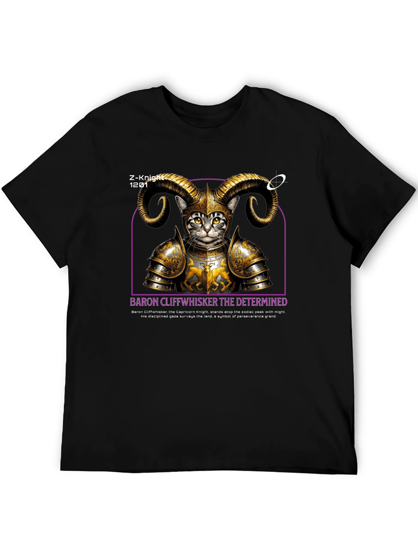 Camiseta Negra Baron Cliffwhisker Diseño Único