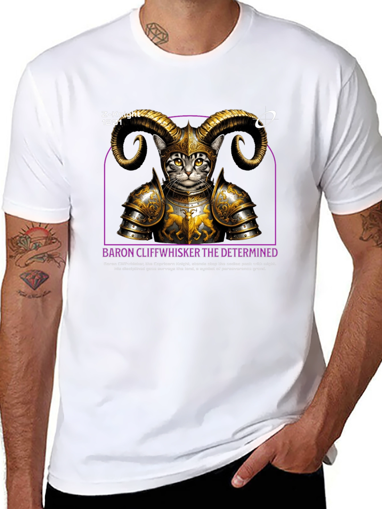Camiseta Negra Baron Cliffwhisker Diseño Único
