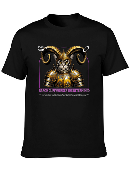 Camiseta Negra Baron Cliffwhisker Diseño Único