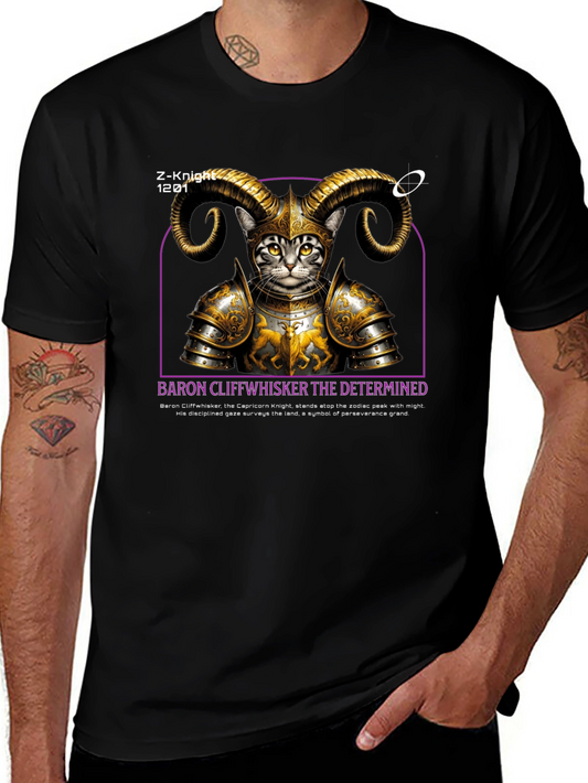 Camiseta Negra Baron Cliffwhisker Diseño Único
