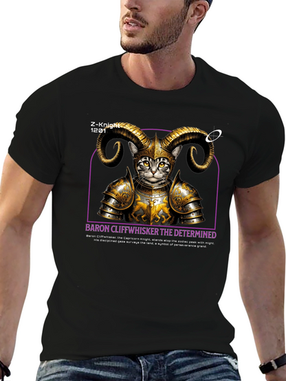 Camiseta Negra Baron Cliffwhisker Diseño Único