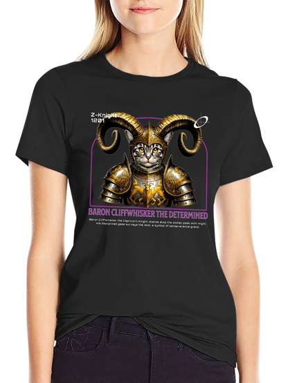 Camiseta Negra Baron Cliffwhisker Diseño Único