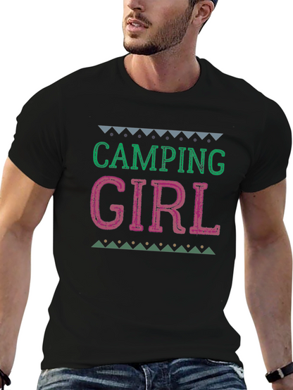 Camiseta Negra Camping Girl