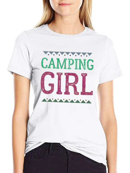 Camiseta Negra Camping Girl