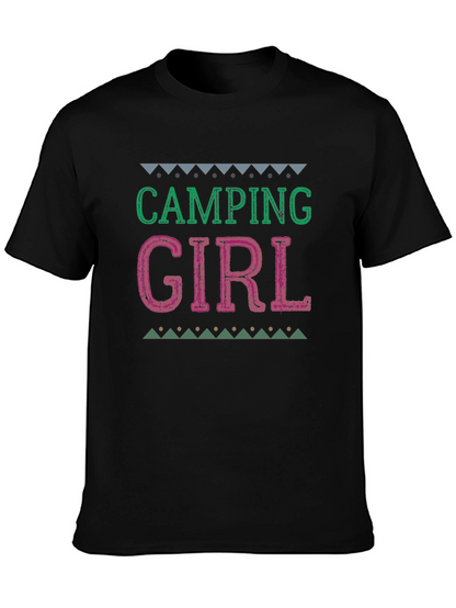 Camiseta Negra Camping Girl
