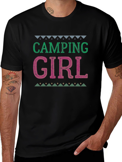 Camiseta Negra Camping Girl