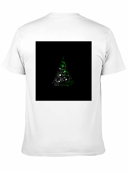 Camiseta Negra con Diseño de Árbol de Navidad Iluminado