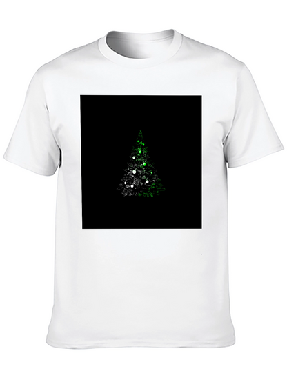Camiseta Negra con Diseño de Árbol de Navidad Iluminado