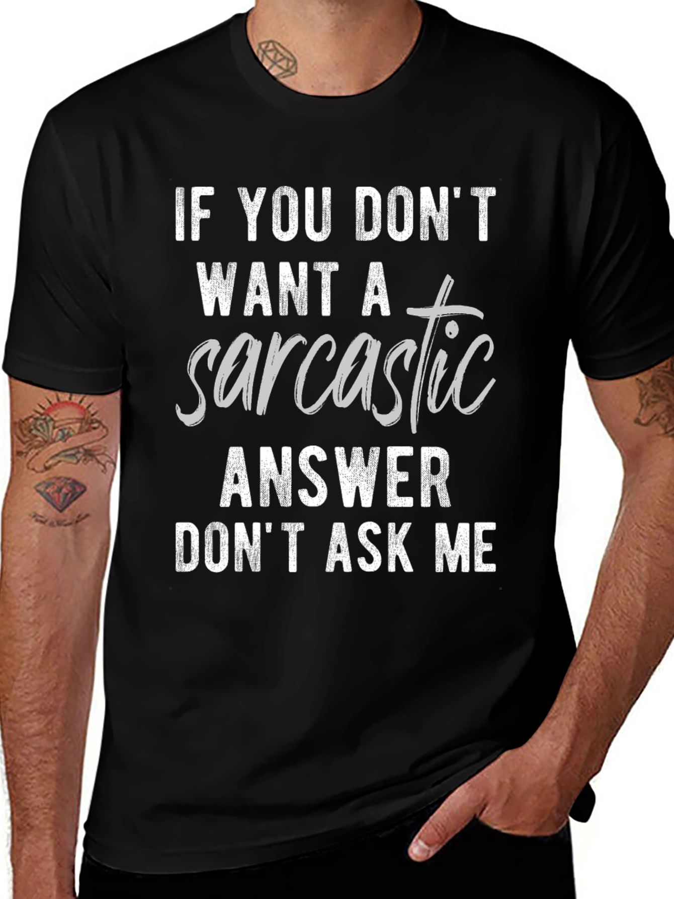 Camiseta Negra con Frase Sarcástica