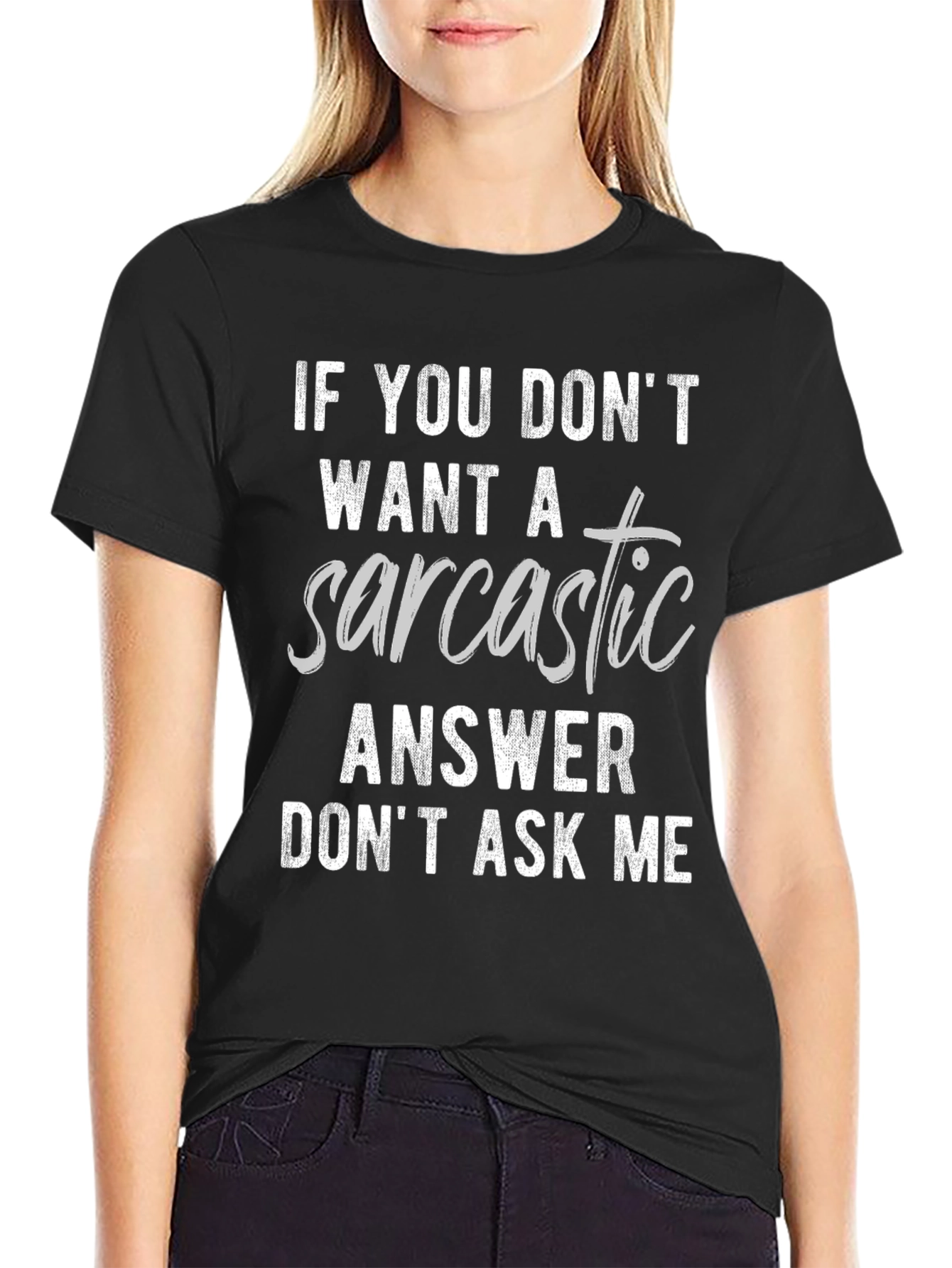 Camiseta Negra con Frase Sarcástica