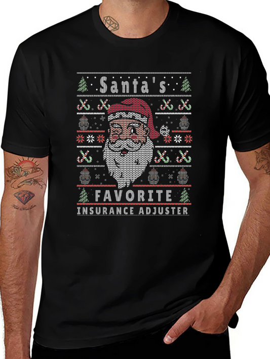 Camiseta Navideña Ajustador de Seguros Favorito de Santa