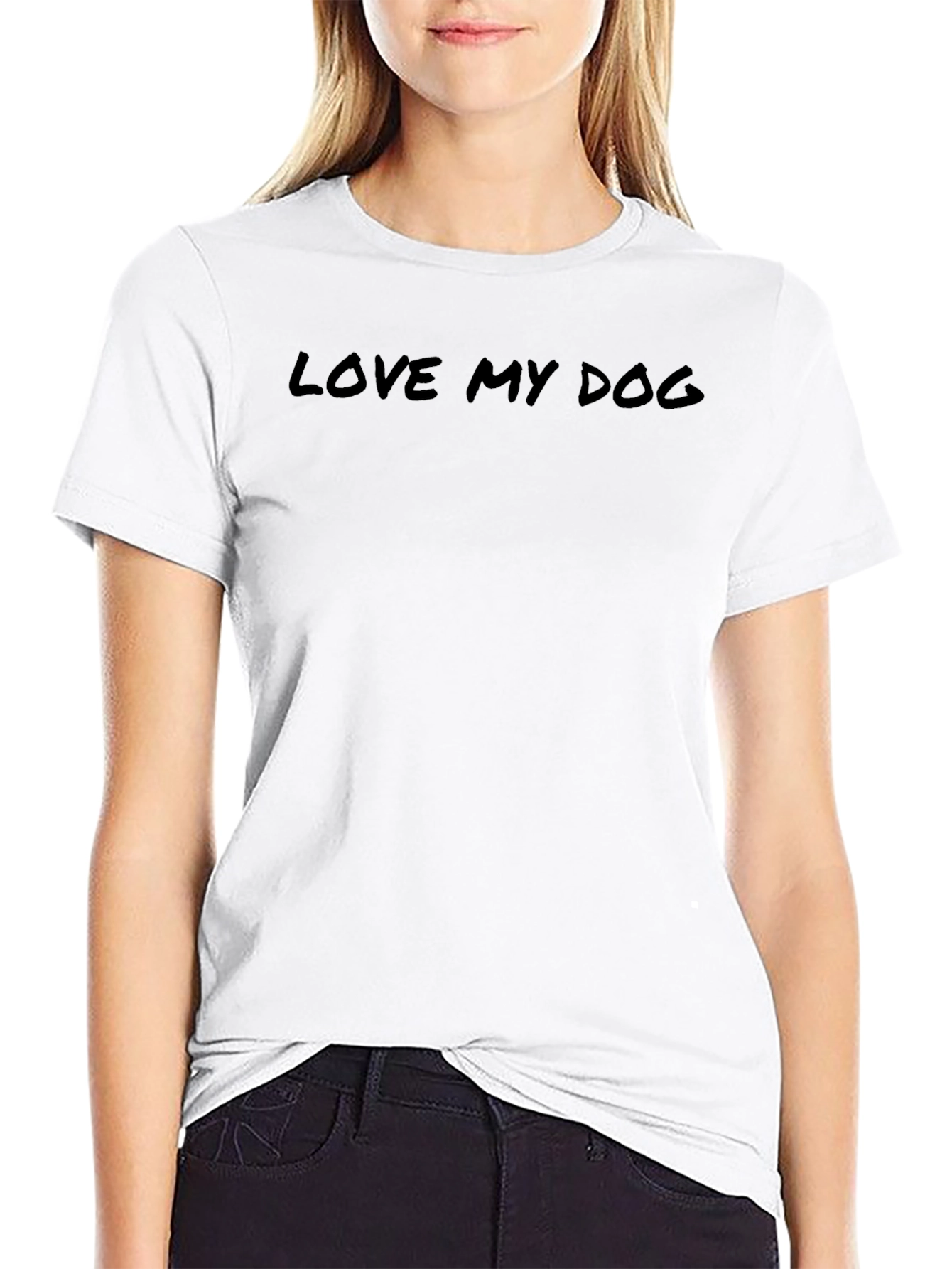 Camiseta Negra: Amo a Mi Perro - Diseño Casual