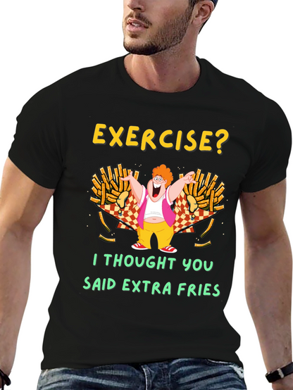 Camiseta Negra Exercise? Extra Fries